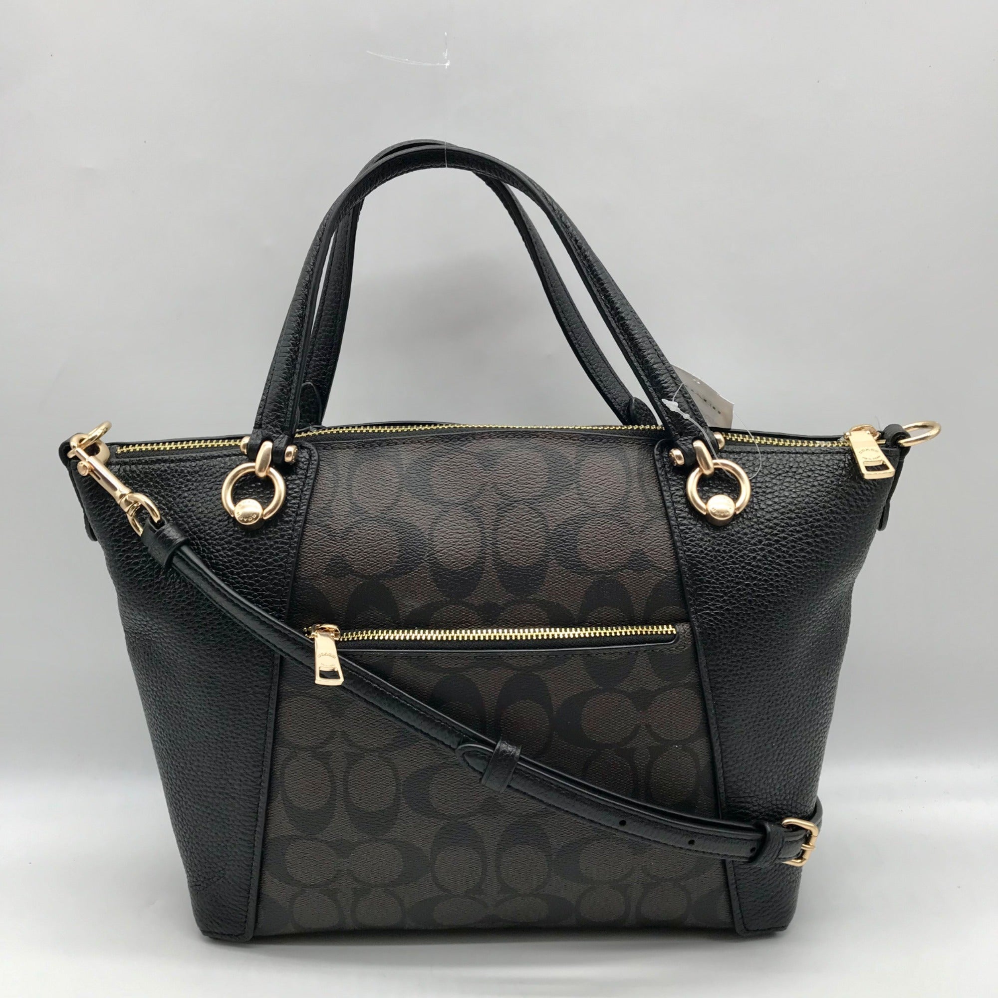 Coach Brown Monogram Canvas Kacey Convertible Satchel Bag C6230