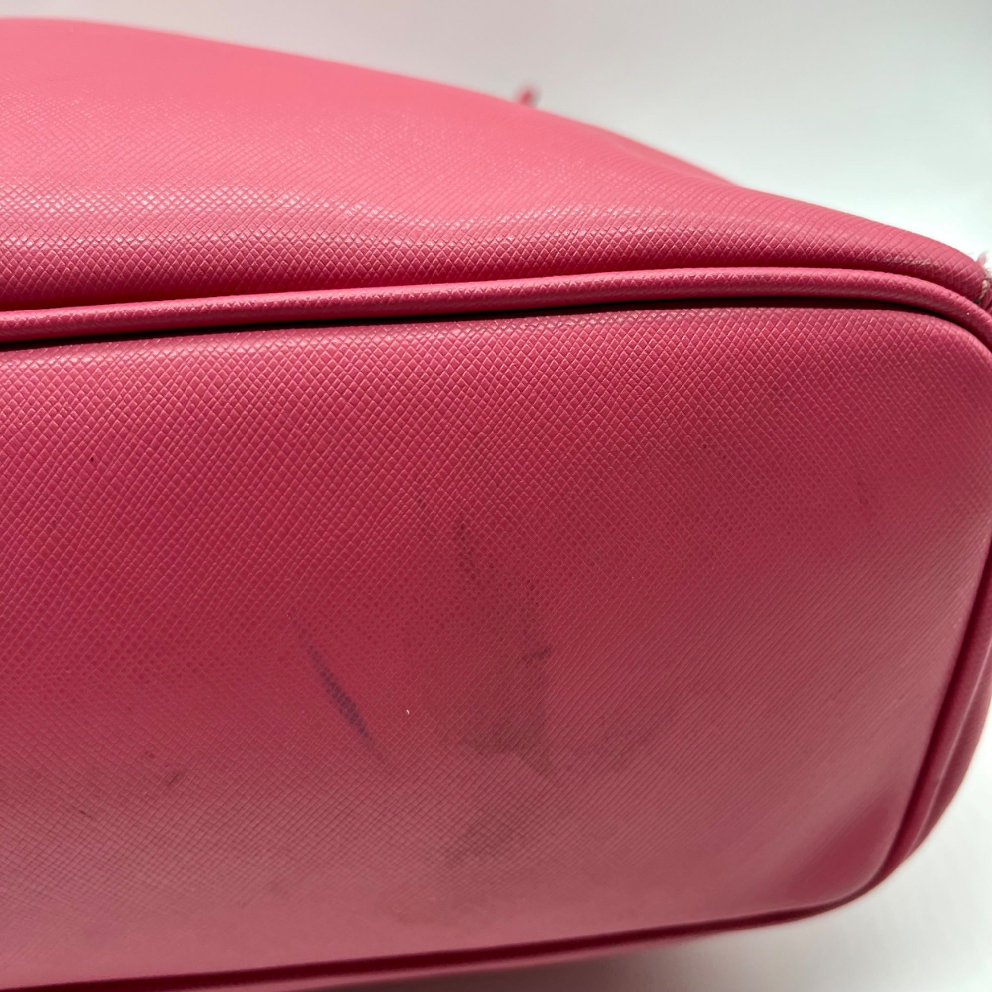 Coach Pink Saffiano Leather Zip Top Tote Bag F27349