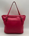 Coach Pink Saffiano Leather Zip Top Tote Bag F27349
