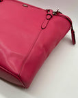 Coach Pink Saffiano Leather Zip Top Tote Bag F27349