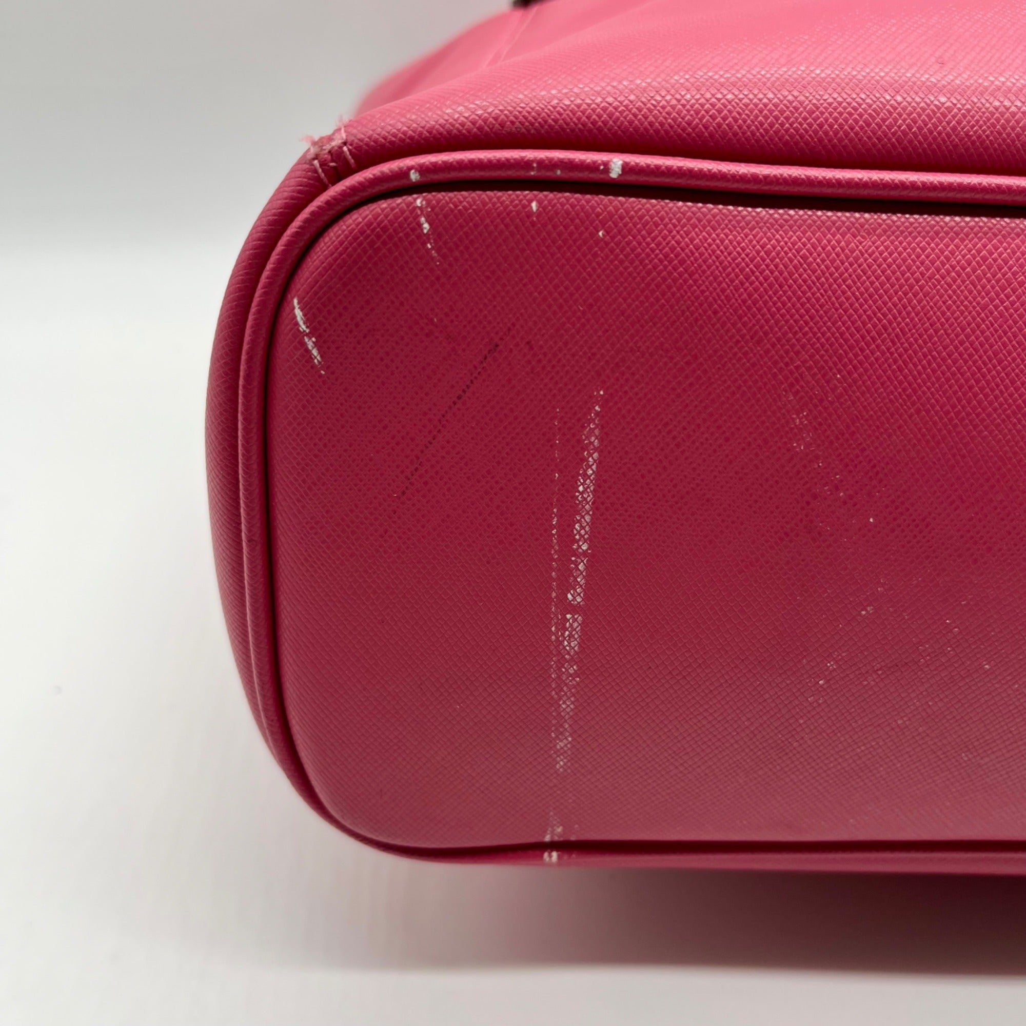 Coach Pink Saffiano Leather Zip Top Tote Bag F27349