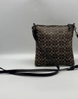 Coach Signature NS Brown Coated Canvas Swingpack Crossbody Bag F1405-52400