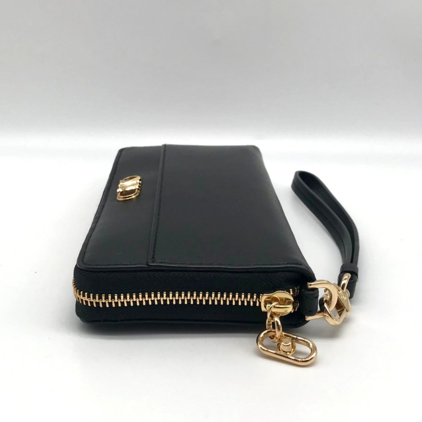 Michael Kors Black Leather Parker Large Travel Continental Wallet