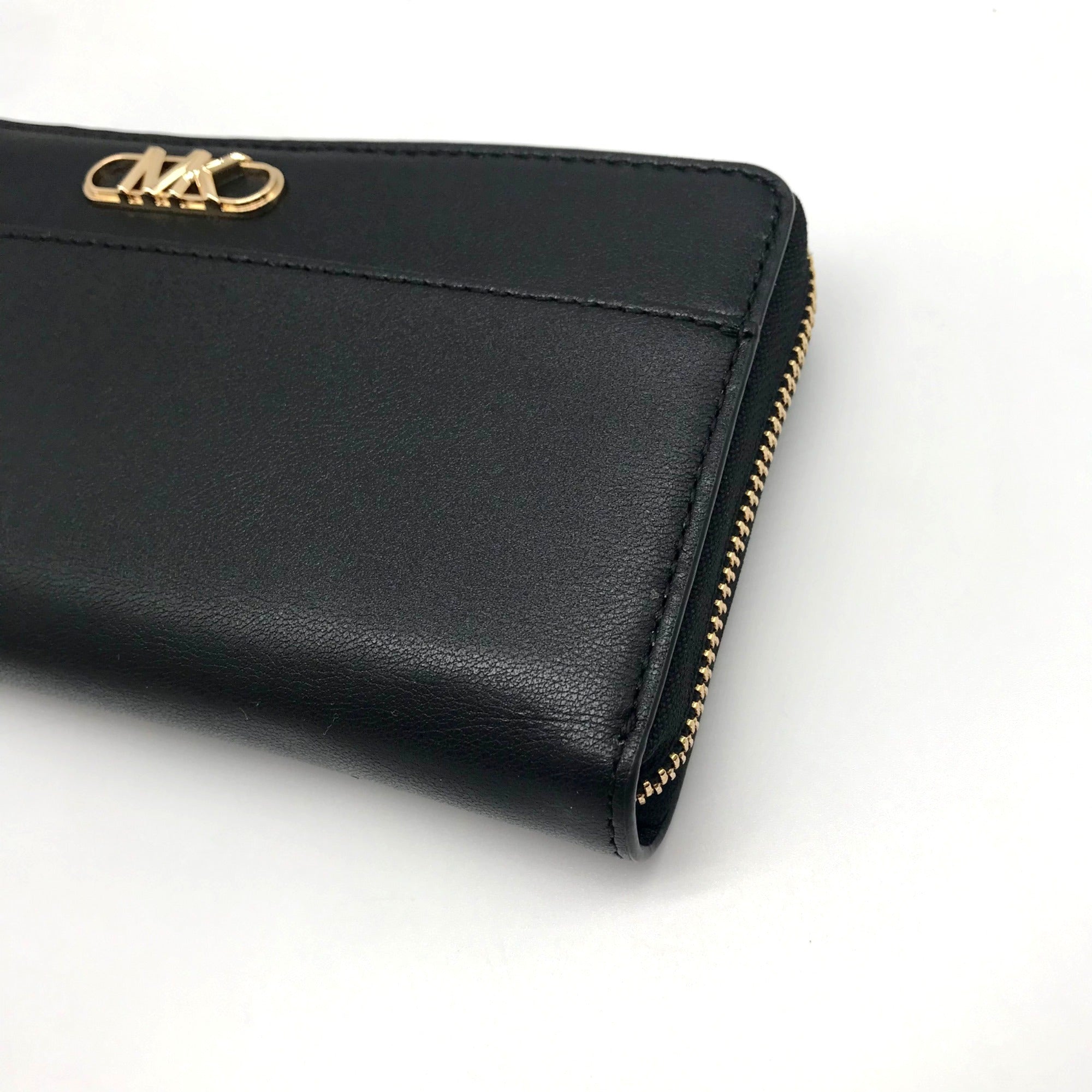 Michael Kors Black Leather Parker Large Travel Continental Wallet