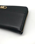 Michael Kors Black Leather Parker Large Travel Continental Wallet