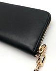 Michael Kors Black Leather Parker Large Travel Continental Wallet