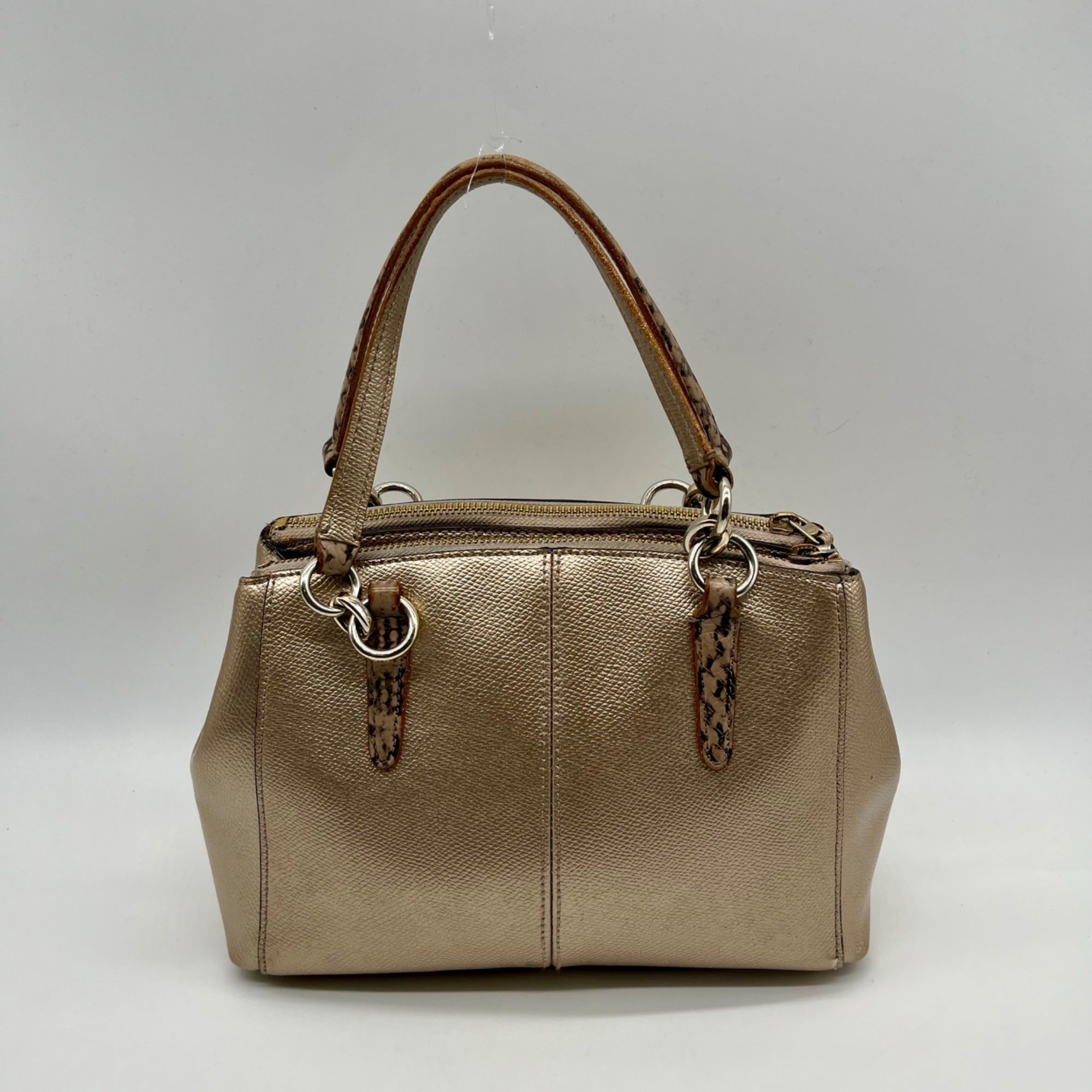 Coach Minetta Metallic Leather Shoulder Bag