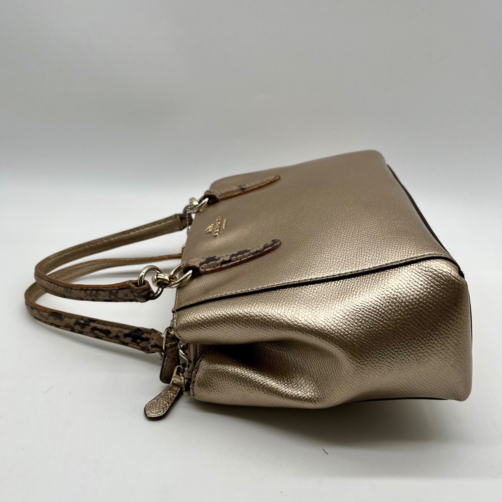 Coach Minetta Metallic Leather Shoulder Bag