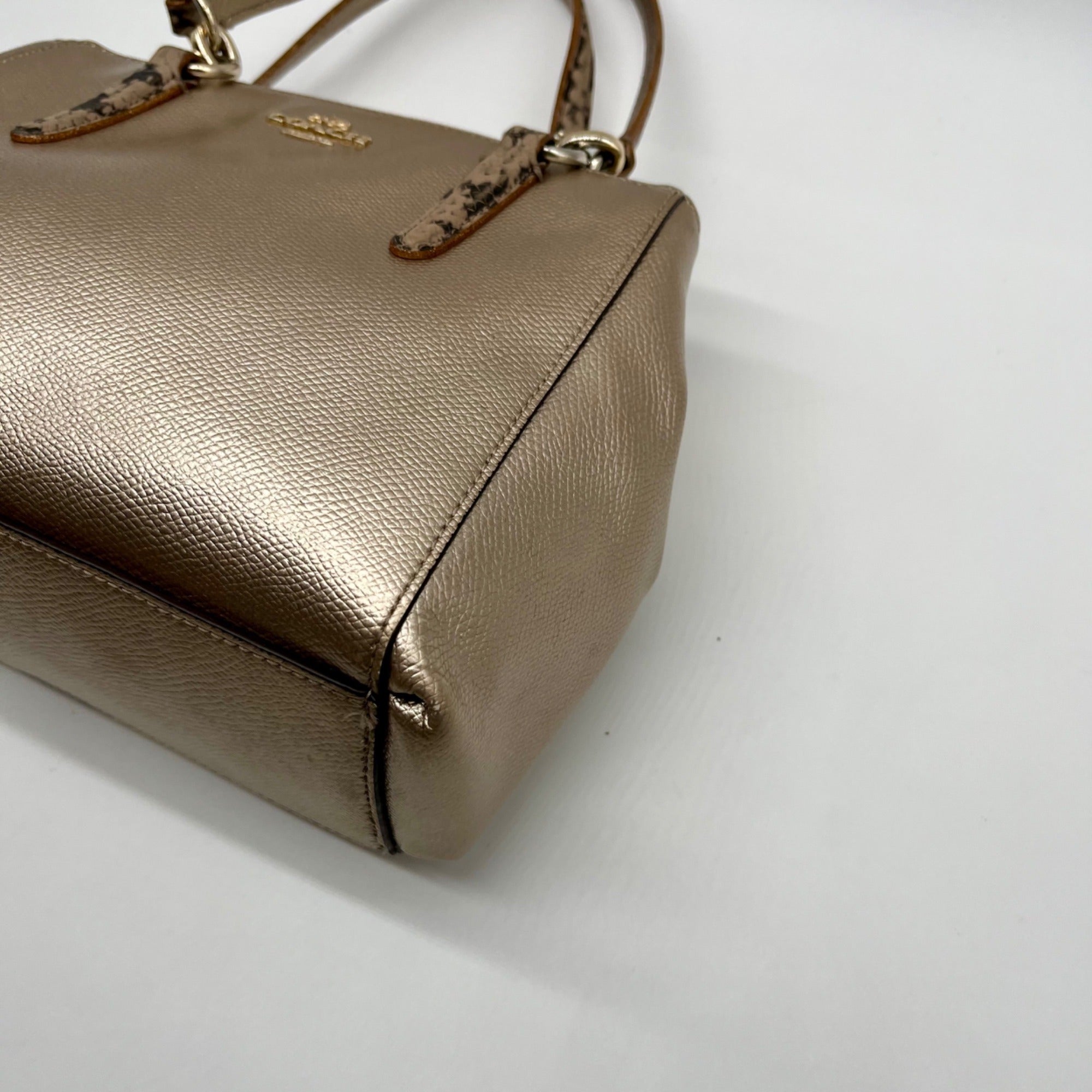 Coach Minetta Metallic Leather Shoulder Bag
