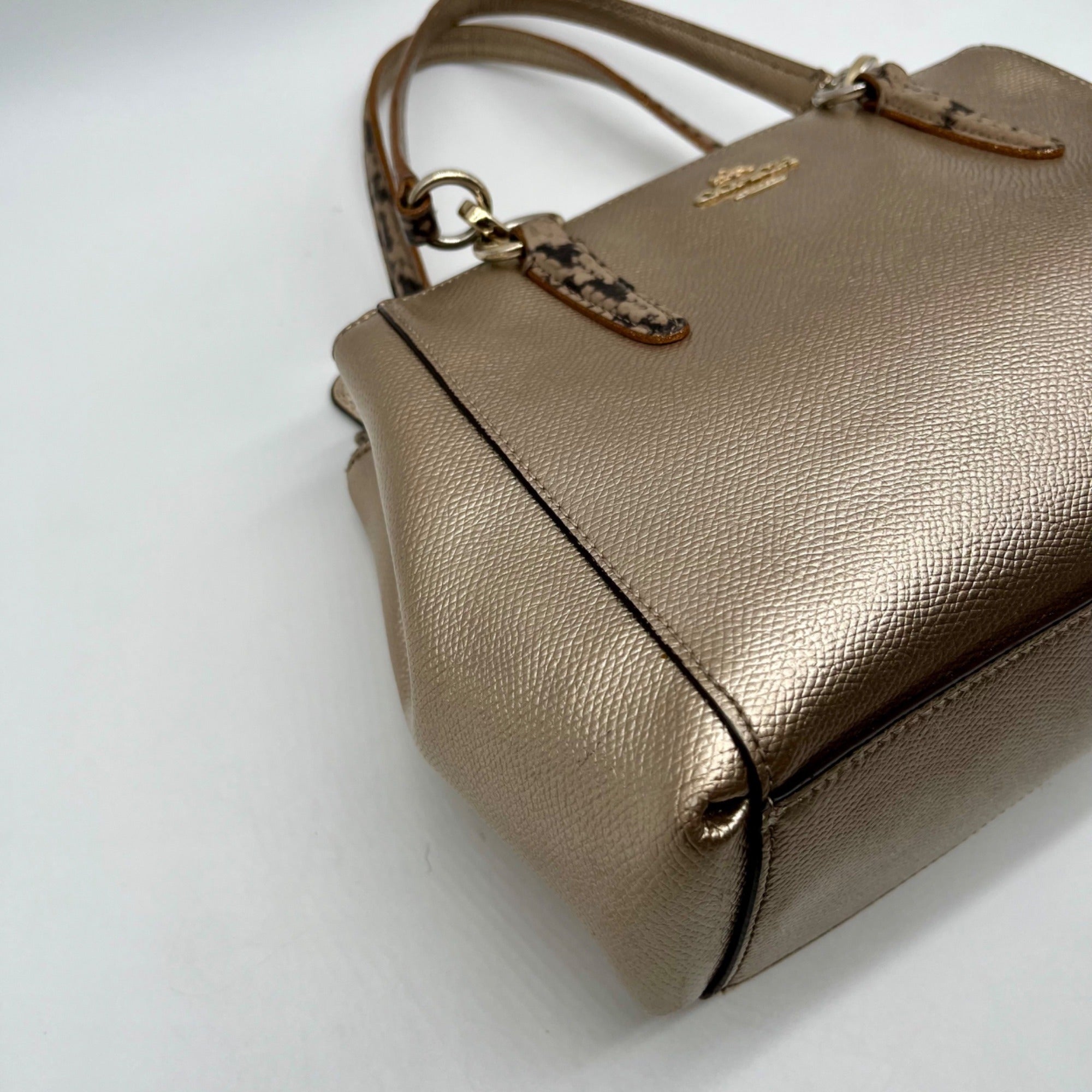Coach Minetta Metallic Leather Shoulder Bag