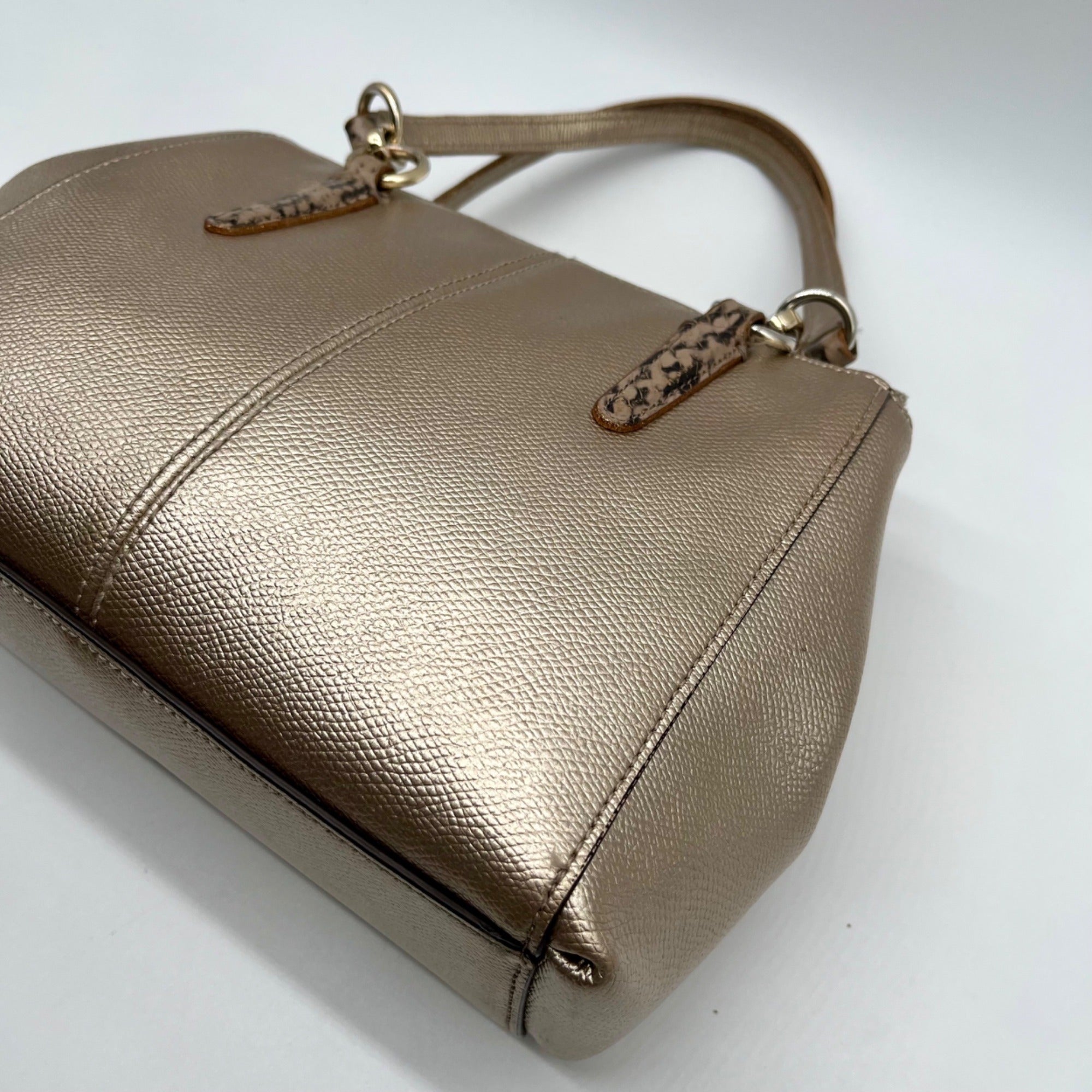 Coach Minetta Metallic Leather Shoulder Bag