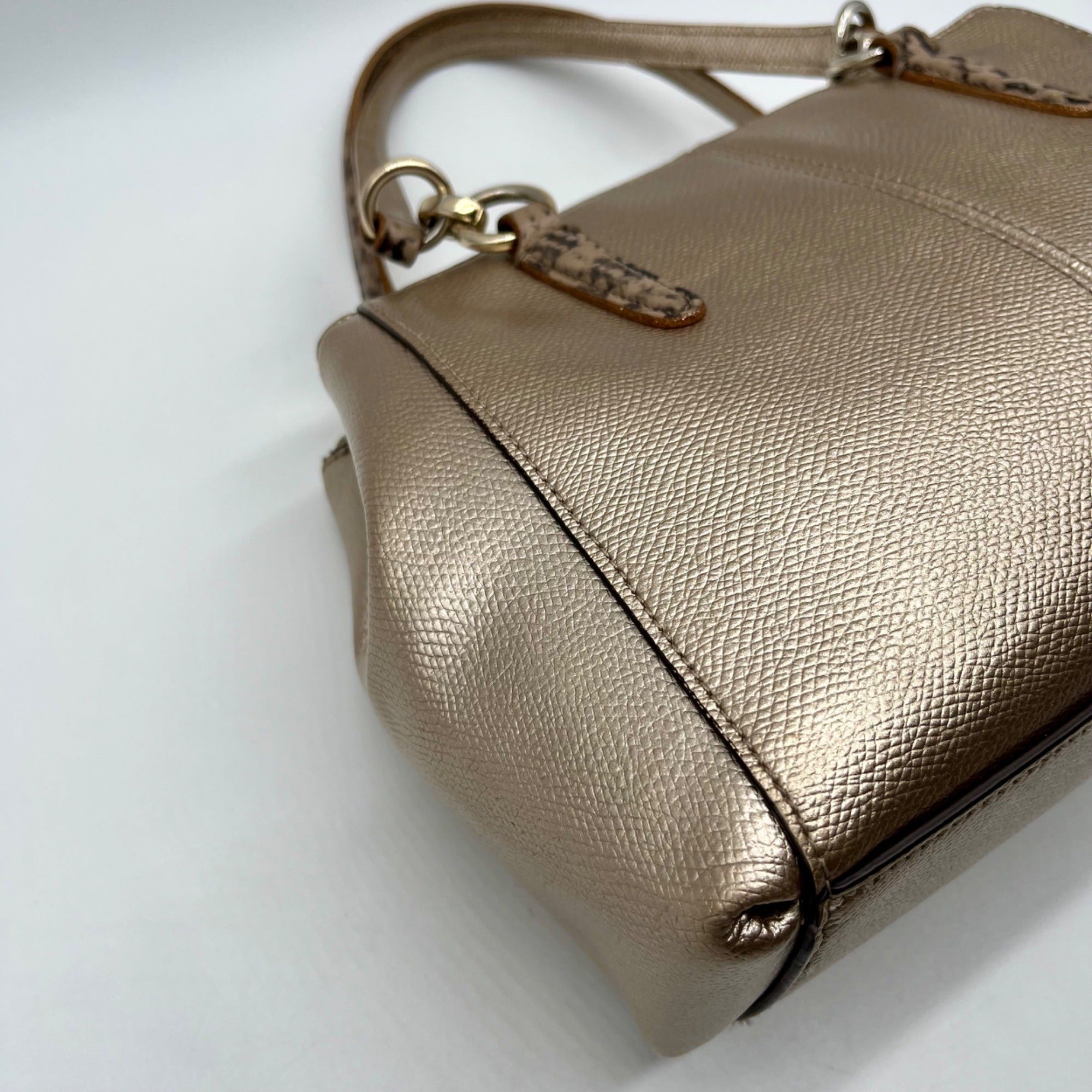 Coach Minetta Metallic Leather Shoulder Bag