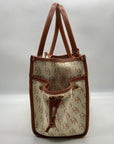 Dooney & Bourke Yellow/ Brown Monogram Canvas Tote With Wallet And Eyeglass Case