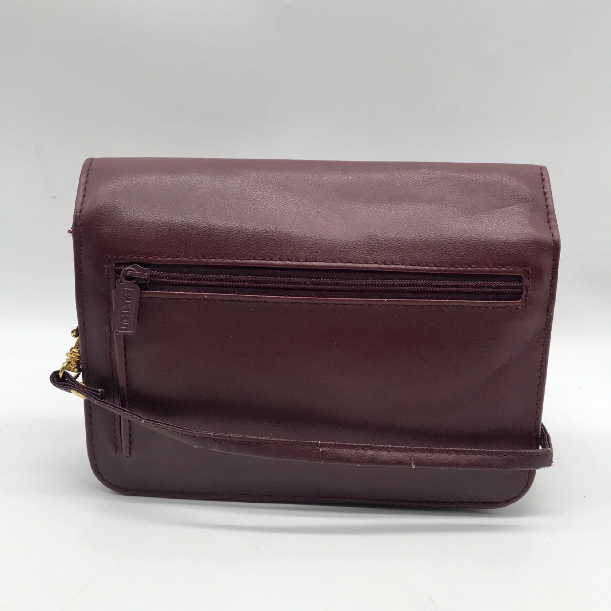 Buxton Burgundy Leather Crossbody Purse