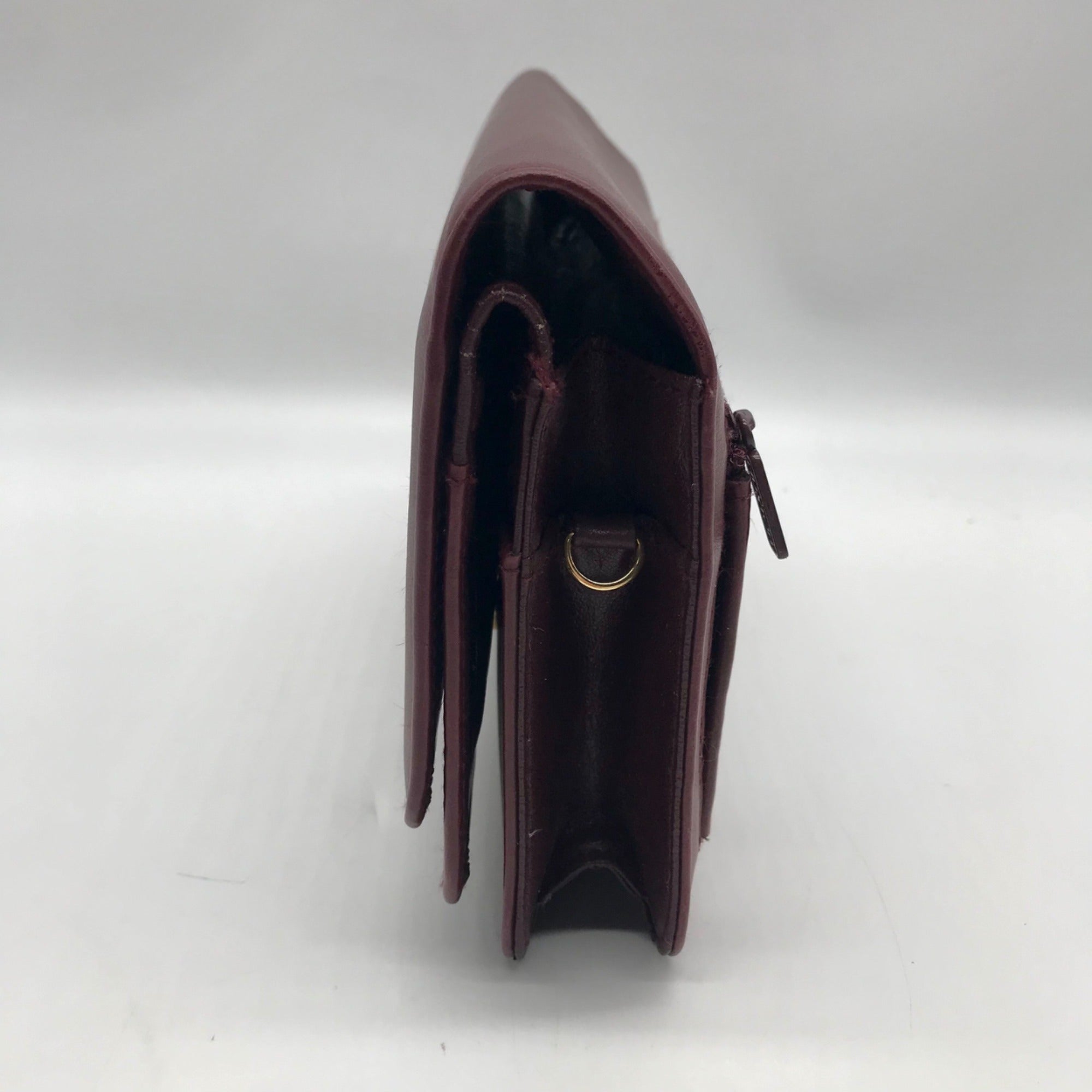 Buxton Burgundy Leather Crossbody Purse