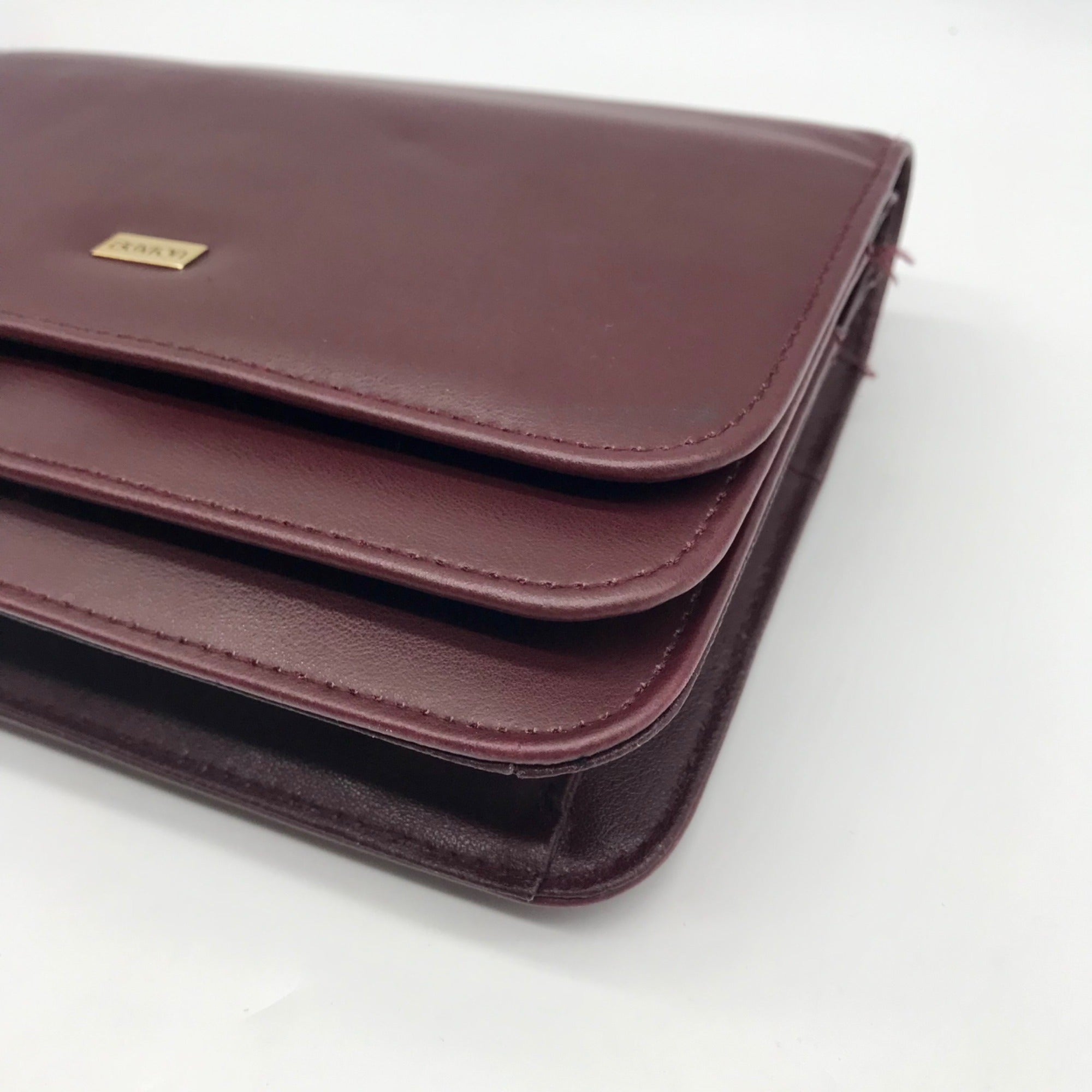 Buxton Burgundy Leather Crossbody Purse