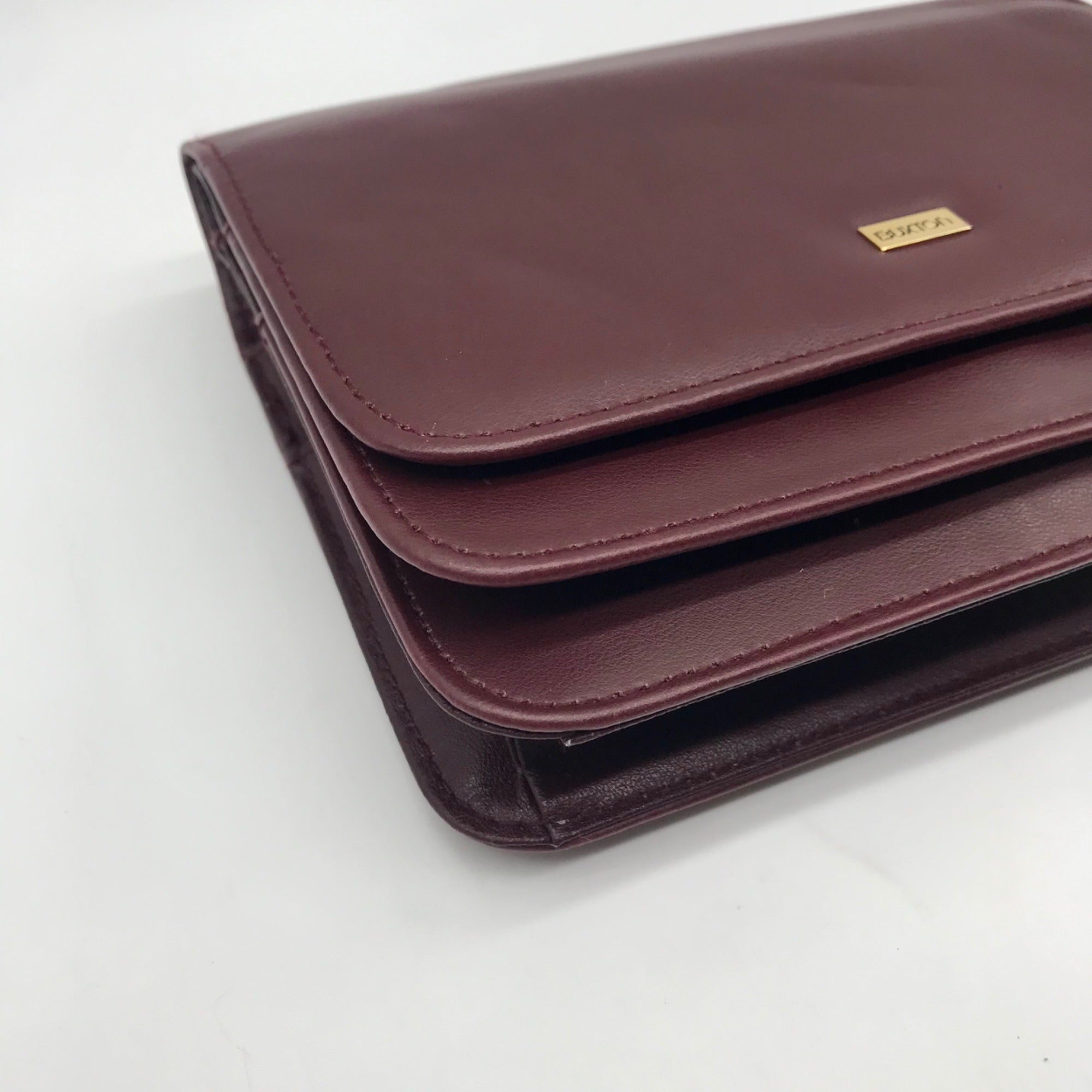Buxton Burgundy Leather Crossbody Purse