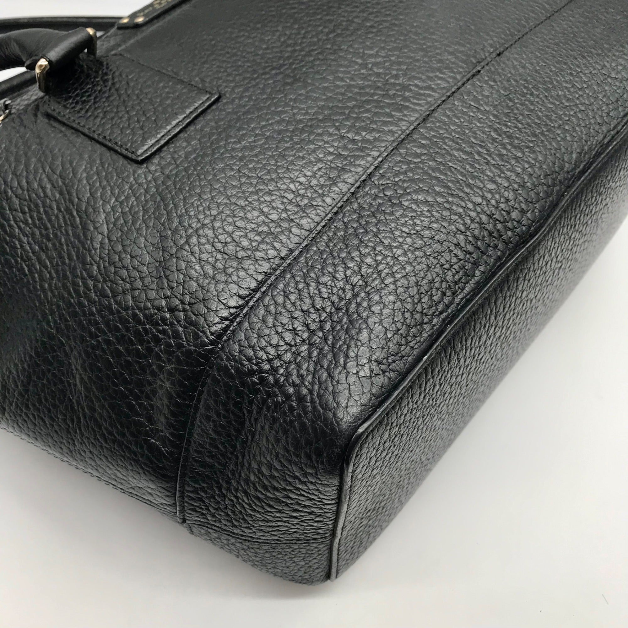 Kate Spade Black Pebbled Leather Bay Street Harmony Tote Bag