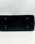 Brahmin Black Leather Croc Embossed Anytime Tote