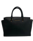Michael Kors Black Saffiano Leather Selma Convertible Satchel Bag