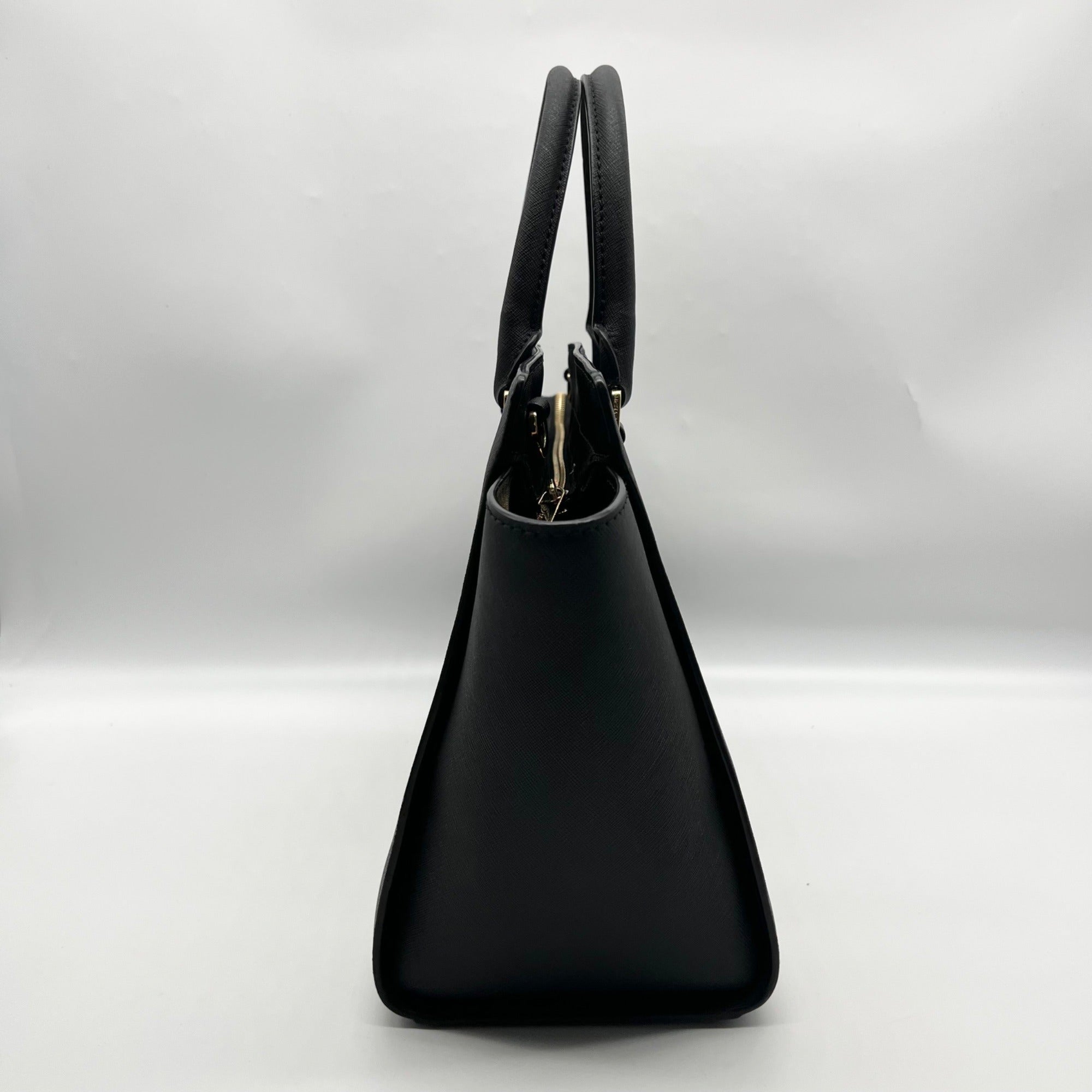 Michael Kors Black Saffiano Leather Selma Convertible Satchel Bag