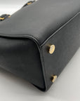 Michael Kors Black Saffiano Leather Selma Convertible Satchel Bag