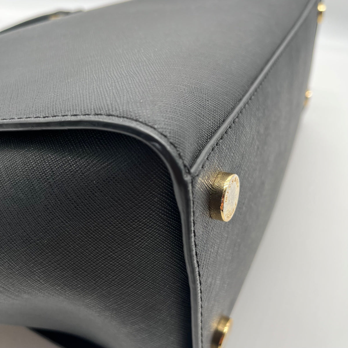Michael Kors Black Saffiano Leather Selma Convertible Satchel Bag