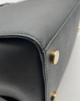 Michael Kors Black Saffiano Leather Selma Convertible Satchel Bag