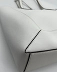 Michael Kors Optic White Leather East West Sallie Tote Bag