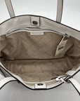 Michael Kors Optic White Leather East West Sallie Tote Bag