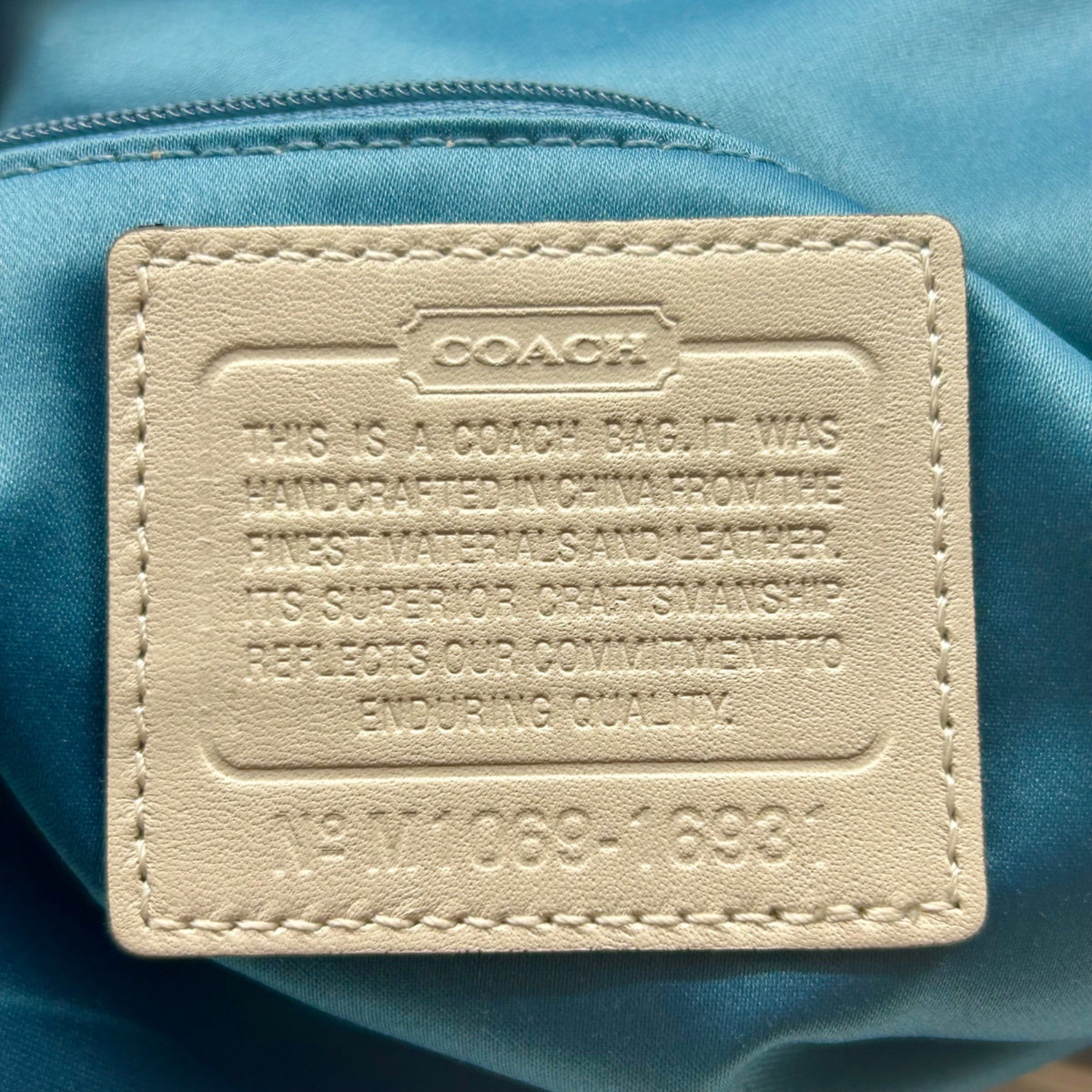 Coach Vintage Ivory Leather Flap Hobo Shoulder Bag-16931