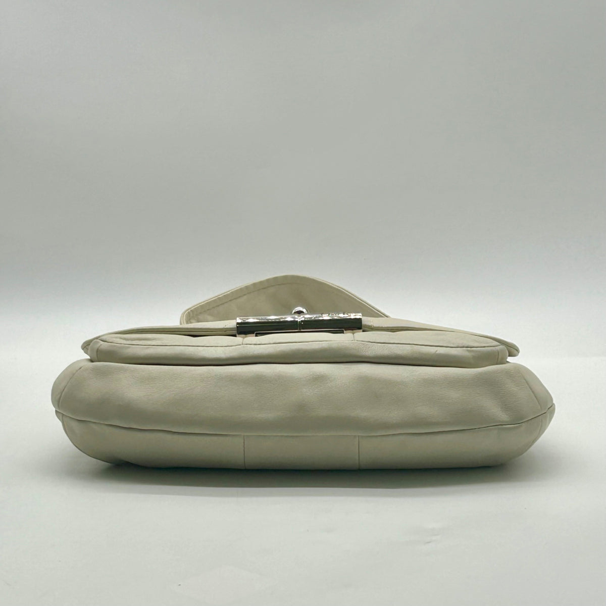 Coach Vintage Ivory Leather Flap Hobo Shoulder Bag-16931