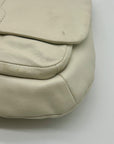 Coach Vintage Ivory Leather Flap Hobo Shoulder Bag-16931