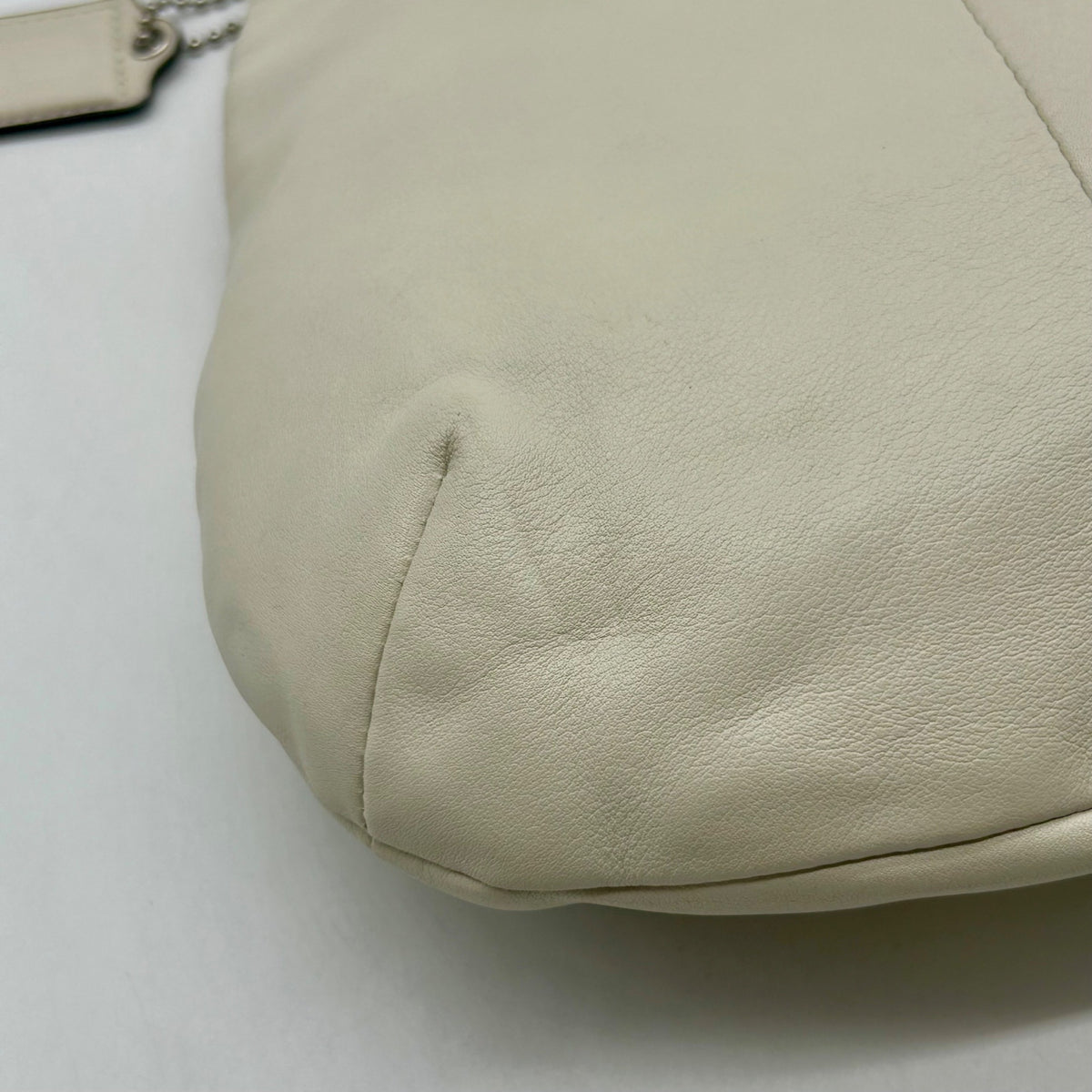 Coach Vintage Ivory Leather Flap Hobo Shoulder Bag-16931