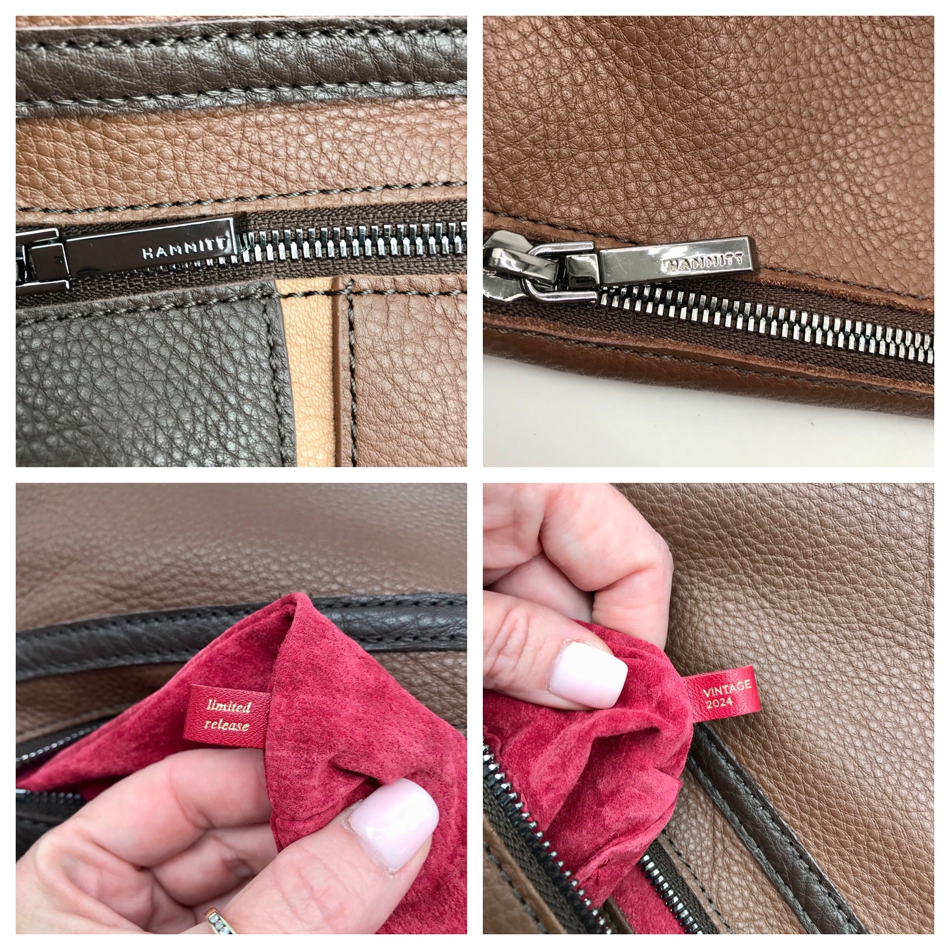 Hammitt VIP Orchestra Brown Pebbled Leather Medium Crossbody Clutch