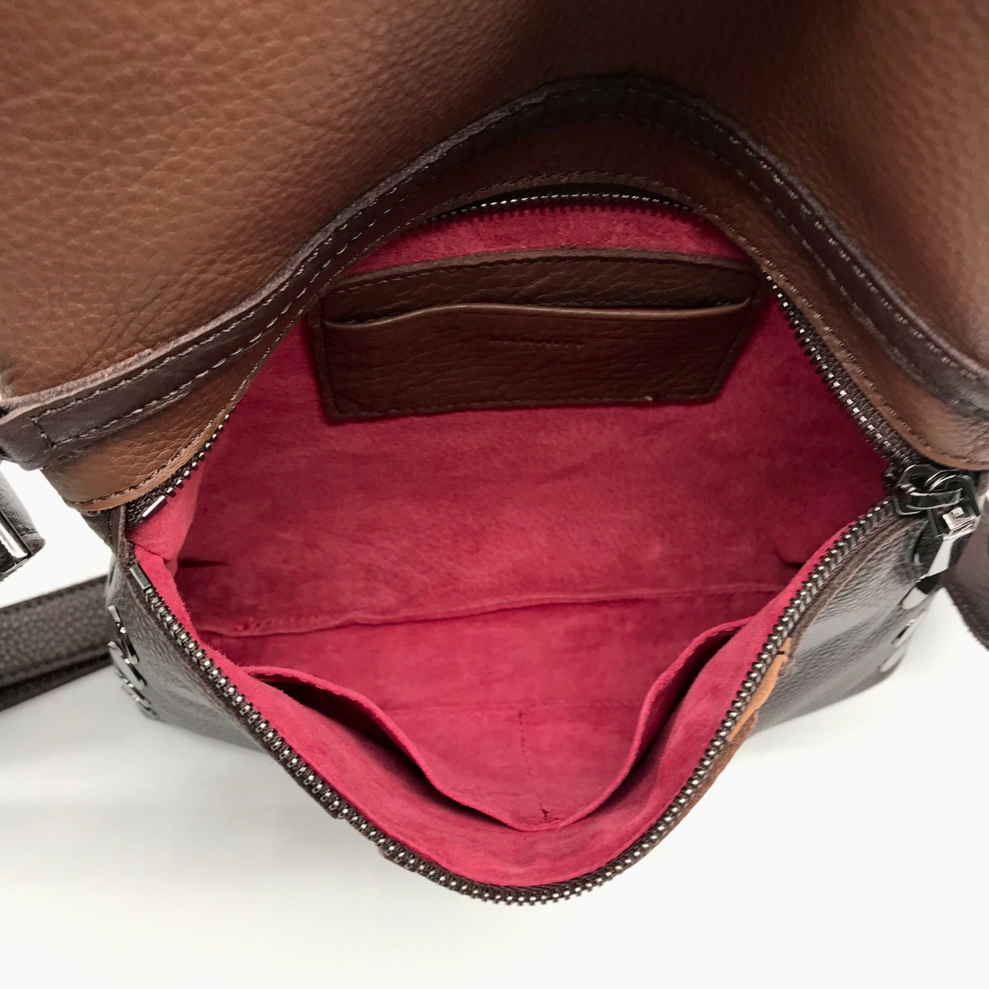 Hammitt VIP Orchestra Brown Pebbled Leather Medium Crossbody Clutch