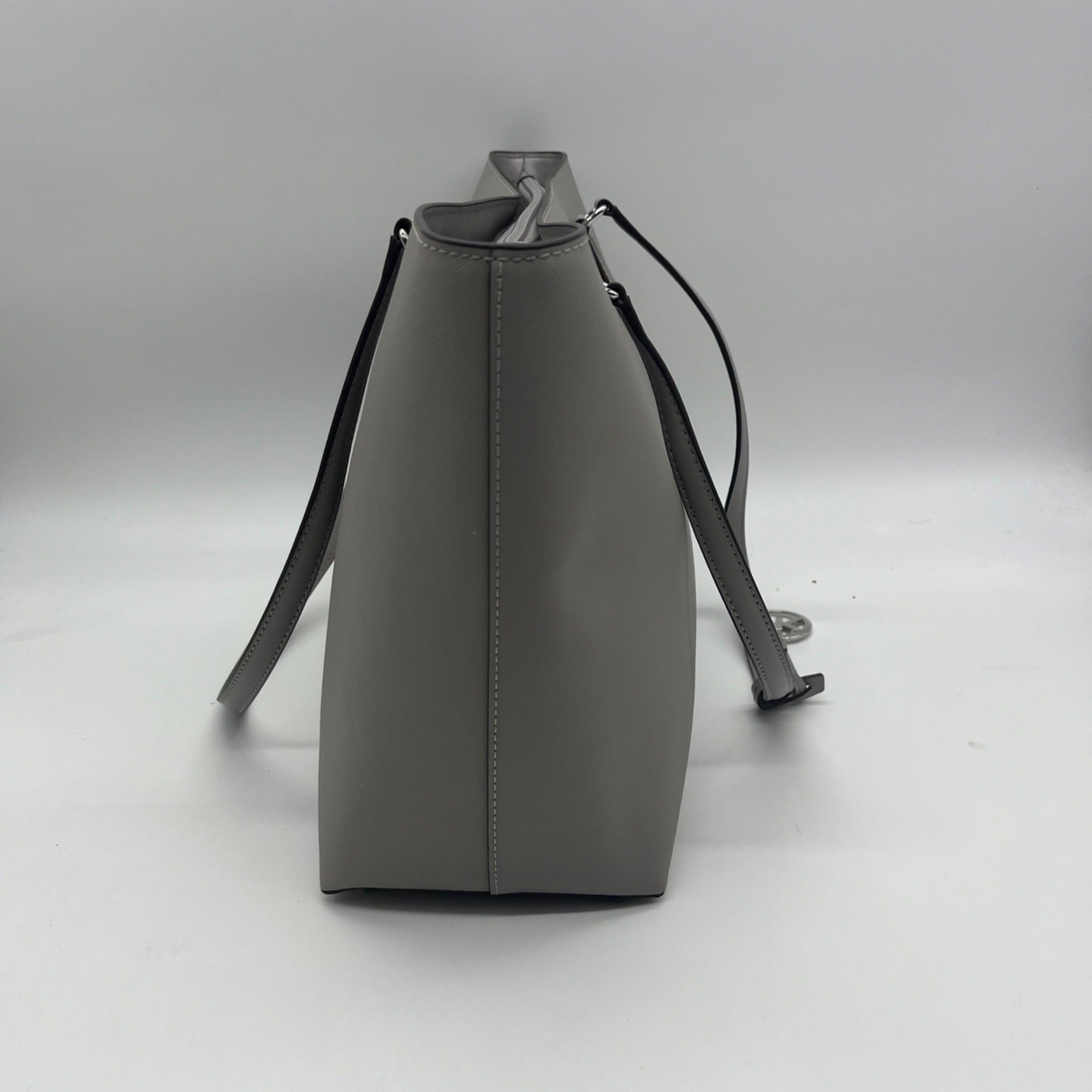 Michael Kors Pearl Grey Coated Canvas Sheila Tote