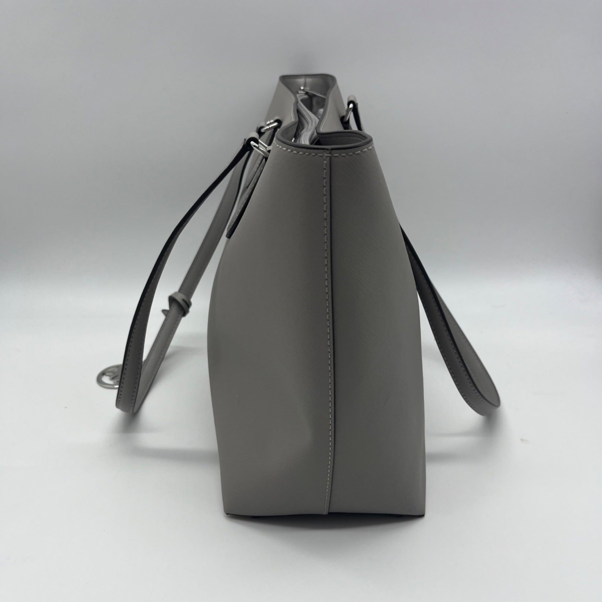 Michael Kors Pearl Grey Coated Canvas Sheila Tote