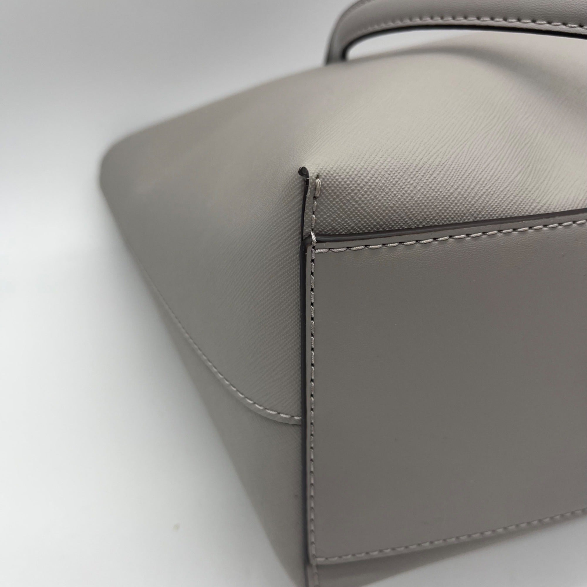Michael Kors Pearl Grey Coated Canvas Sheila Tote