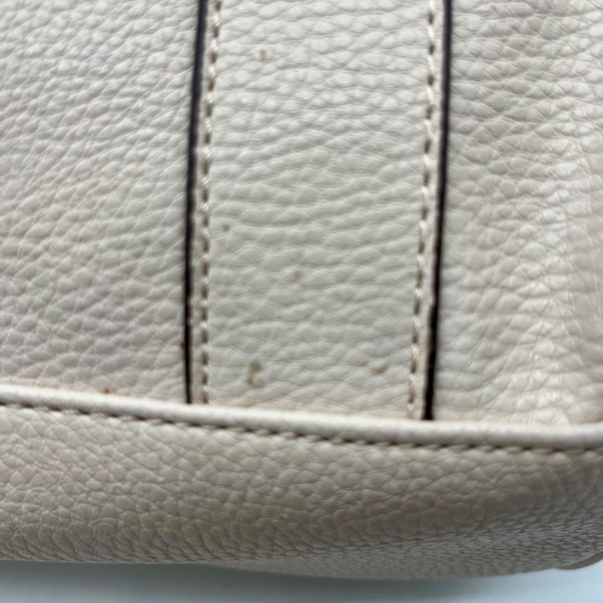 Jessica Simpson Ivory Pebbled Faux Leather Satchel