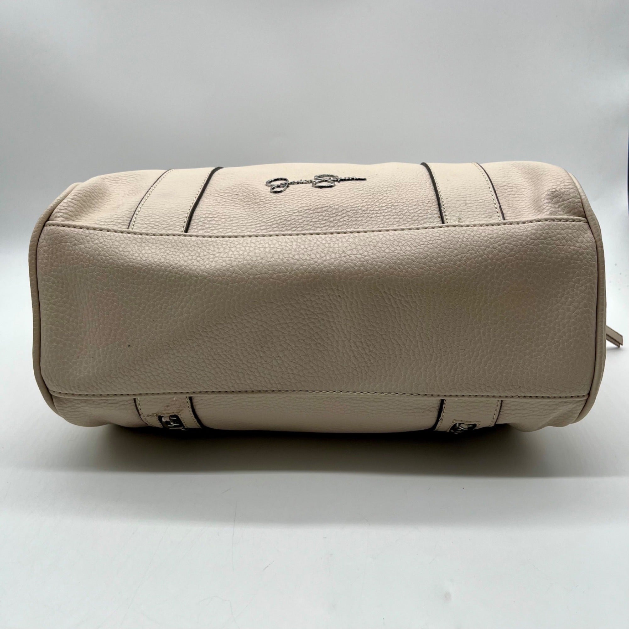 Jessica Simpson Ivory Pebbled Faux Leather Satchel