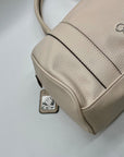 Jessica Simpson Ivory Pebbled Faux Leather Satchel