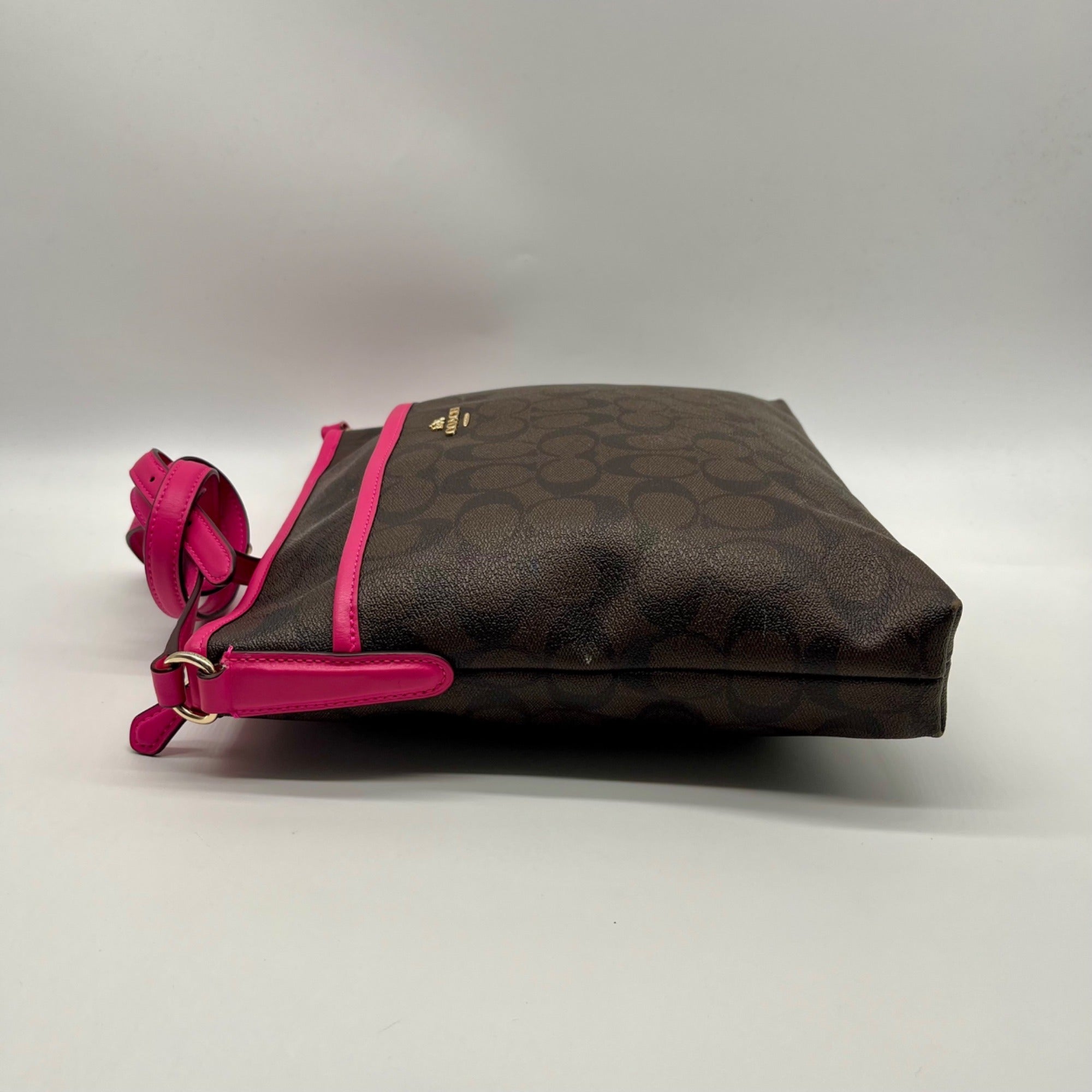 Coach Brown Signature Print Coated Canvas File Bag F23866