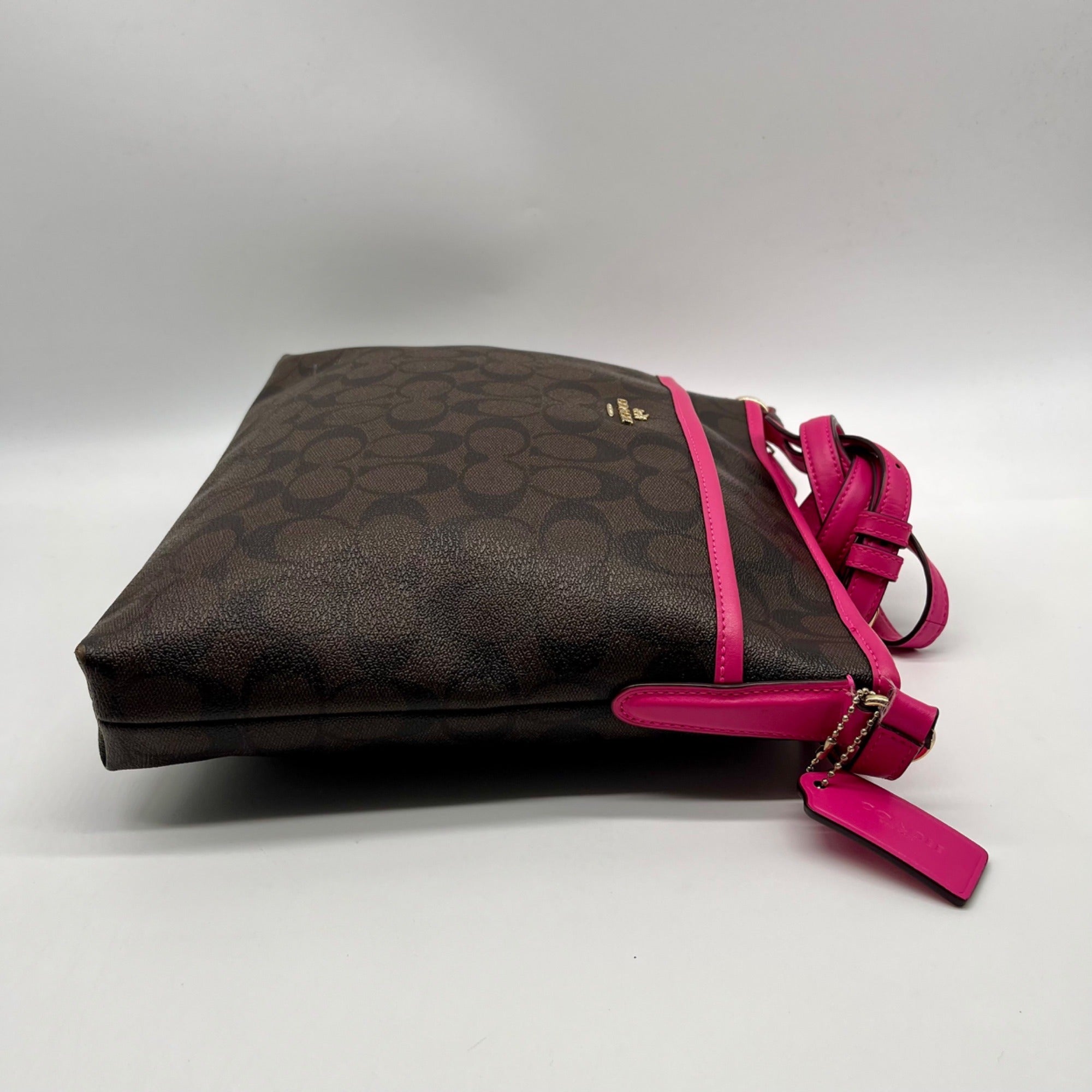 Coach Brown Signature Print Coated Canvas File Bag F23866