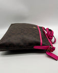 Coach Brown Signature Print Coated Canvas File Bag F23866