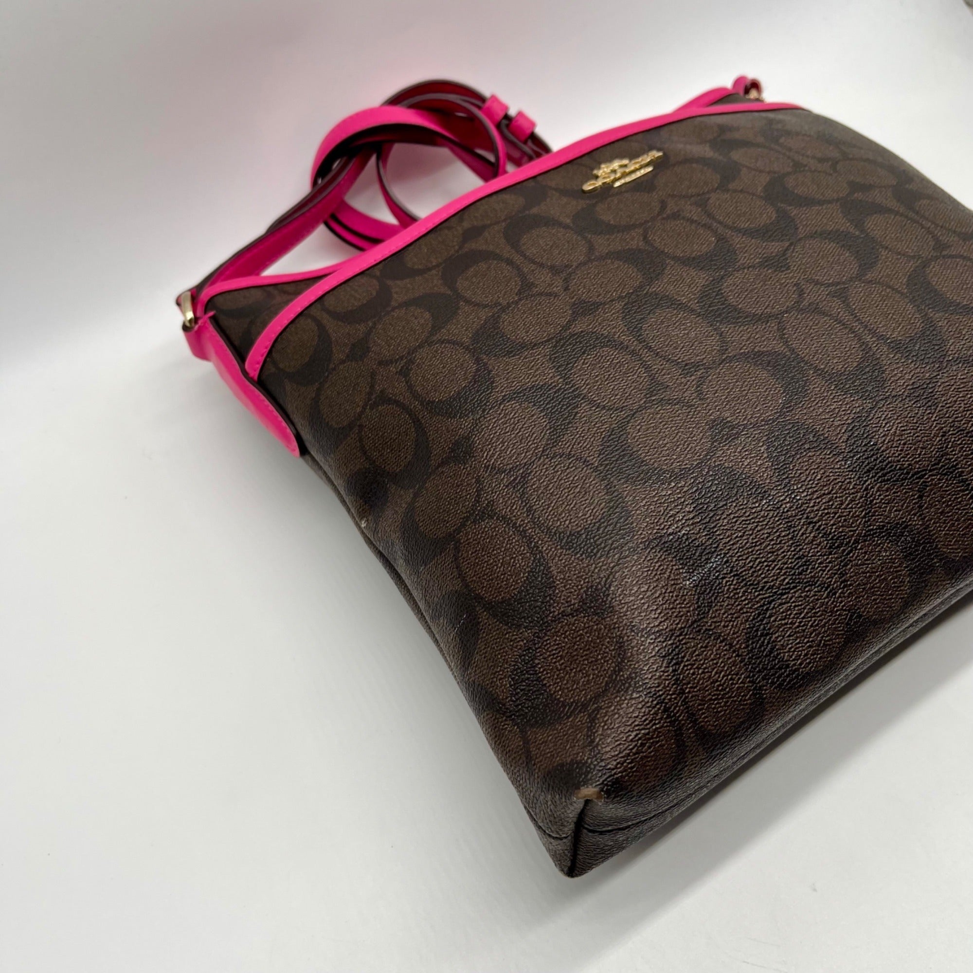 Coach Brown Signature Print Coated Canvas File Bag F23866