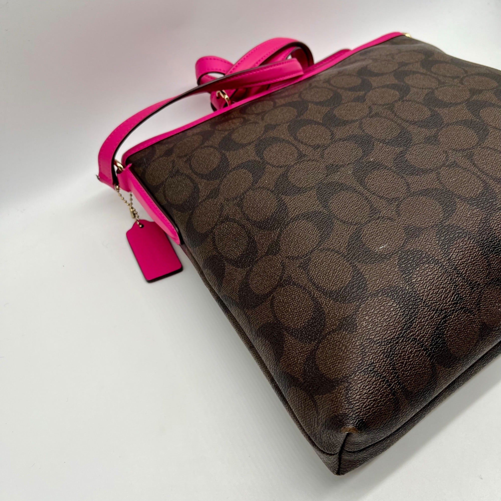 Coach Brown Signature Print Coated Canvas File Bag F23866