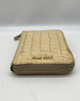 Miu Miu Cream Croc Embossed Leather Notepad Mini Cover