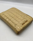 Miu Miu Cream Croc Embossed Leather Notepad Mini Cover