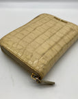 Miu Miu Cream Croc Embossed Leather Notepad Mini Cover